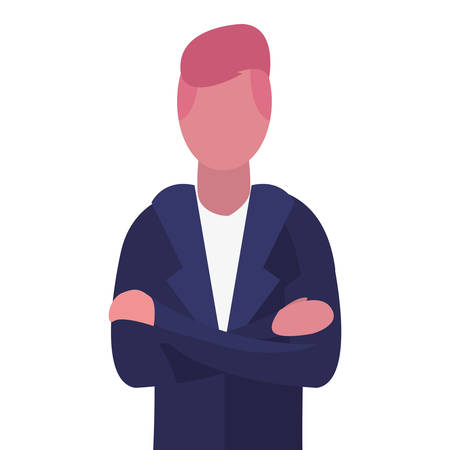 man character person on white background vector illustrationのイラスト素材