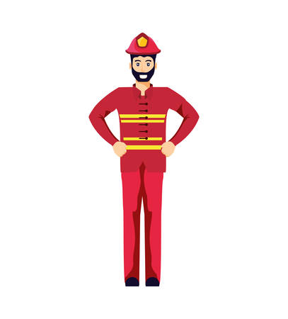 firefighter professional avatar character vector illustration designのイラスト素材