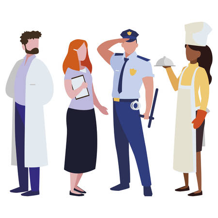 group of professional workers characters vector illustration designのイラスト素材