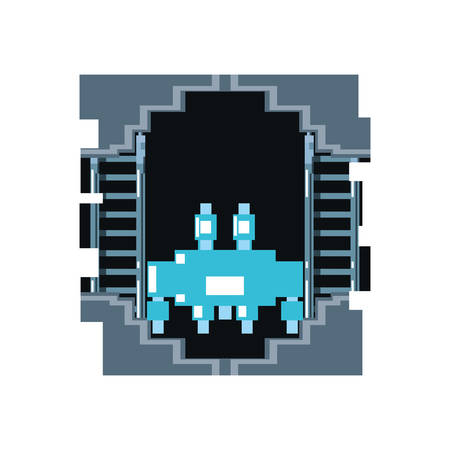 video game monster alien pixelated vector illustration designのイラスト素材