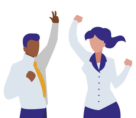 elegant business couple celebrating characters vector illustration designのイラスト素材