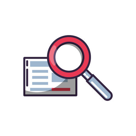search magnifying glass with document vector illustration designのイラスト素材