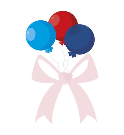 balloons helium party with bow vector illustration designのイラスト素材