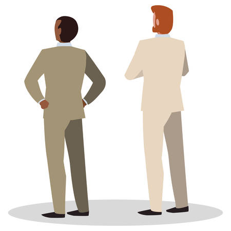 elegant businessmen with back position characters vector illustration designのイラスト素材