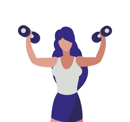 athletic woman weight lifting character vector illustration designのイラスト素材