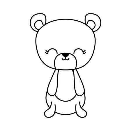 cute bear animal isolated icon vector illustration designのイラスト素材