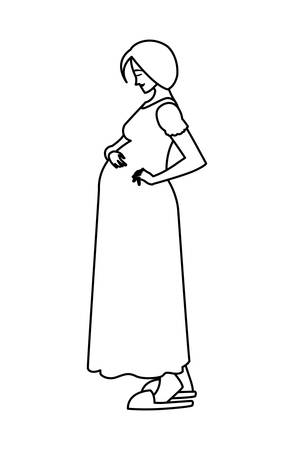 beautiful pregnancy woman character vector illustration designのイラスト素材