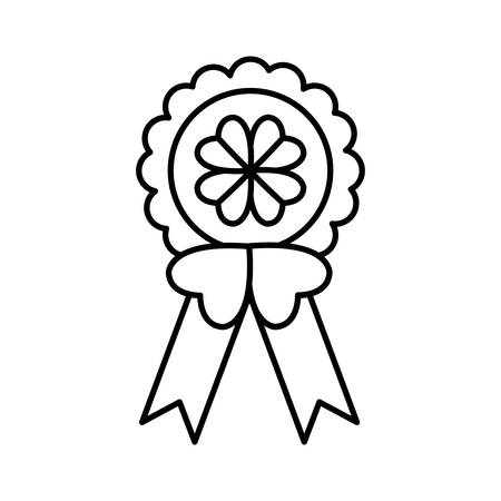 medal with clover leaf saint patricks day vector illustration designのイラスト素材