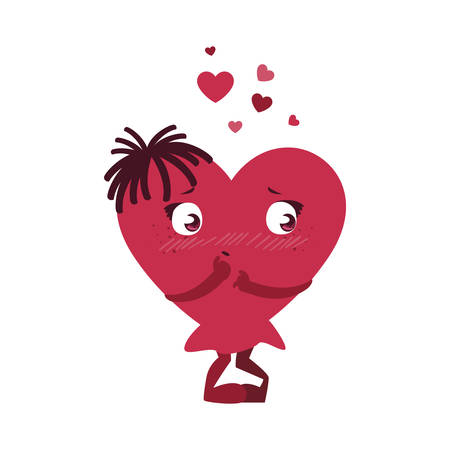 female heart character vector illustration designのイラスト素材