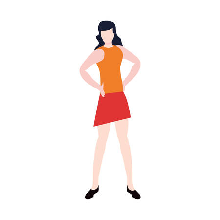 woman avatar character on white background vector illustrationのイラスト素材