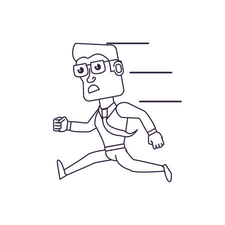 businessman running avatar character vector illustration designのイラスト素材