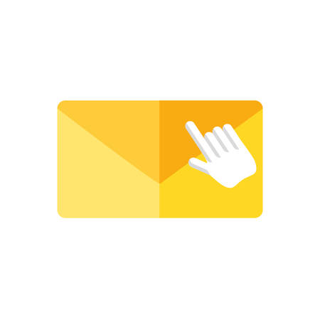 envelope mail with mouse pointer vector illustration designのイラスト素材