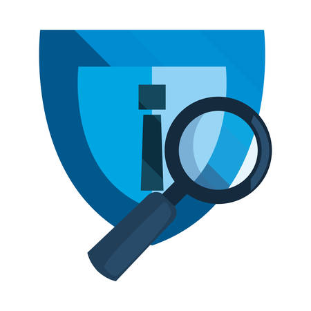 shield magnifier analysis cybersecurity data protection vector illustrationのイラスト素材