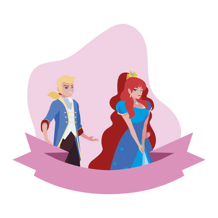 prince charming and princess of tales characters vector illustration designのイラスト素材