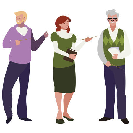 teachers group avatars characters vector illustration designのイラスト素材