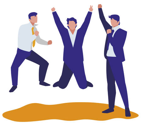 elegant businessmen celebrating characters vector illustration designのイラスト素材