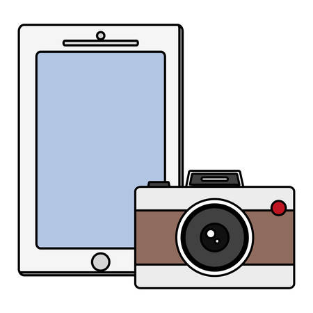 camera photographic with smartphone vector illustration designのイラスト素材
