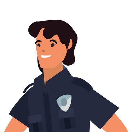 policeman character portrait uniform on white background vector illustrationのイラスト素材