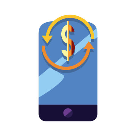 cellphone dollar exchange trade vector illustration designのイラスト素材