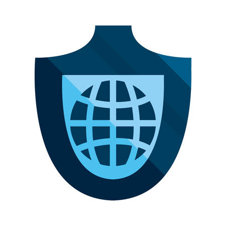 shield world connected cybersecurity data protection vector illustrationのイラスト素材