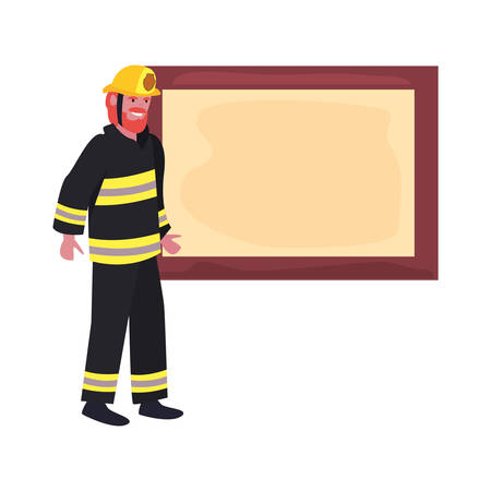 fireman and board labour day vector illustrationのイラスト素材