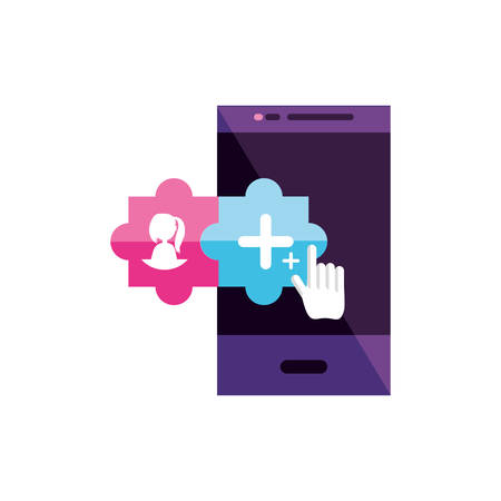 smartphone device with add contact vector illustration designのイラスト素材