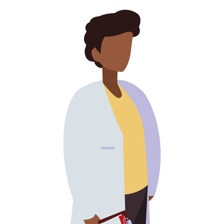 male black doctor professional character vector illustration designのイラスト素材