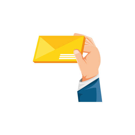 hand with envelope mail isolated icon vector illustration designのイラスト素材