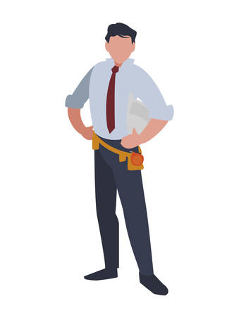elegant engineer with helmet vector illustration designのイラスト素材