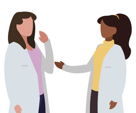 girls doctors professional characters vector illustration designのイラスト素材