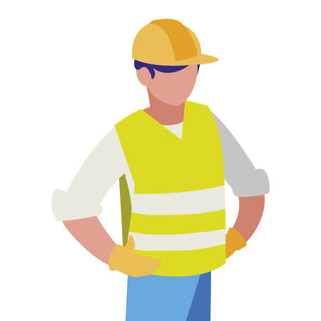 industrial worker avatar character vector illustration designのイラスト素材