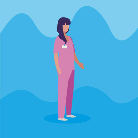 beautiful stylist worker character vector illustration designのイラスト素材