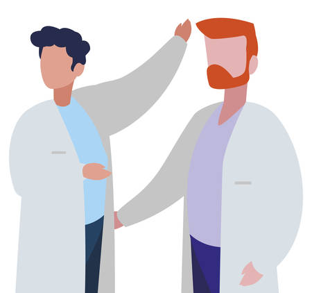 male doctors professionals characters vector illustration designのイラスト素材