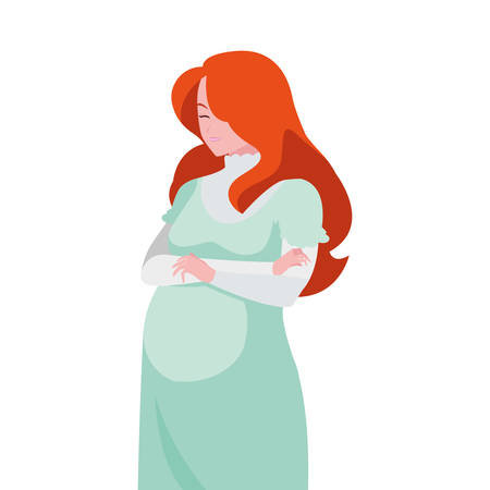 beautiful pregnancy woman character vector illustration designのイラスト素材