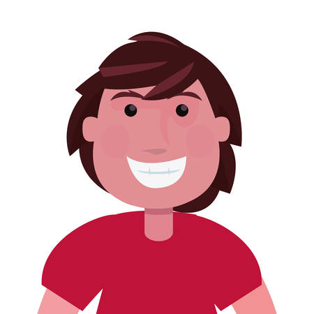 happy boy cartoon character vector illustration designのイラスト素材