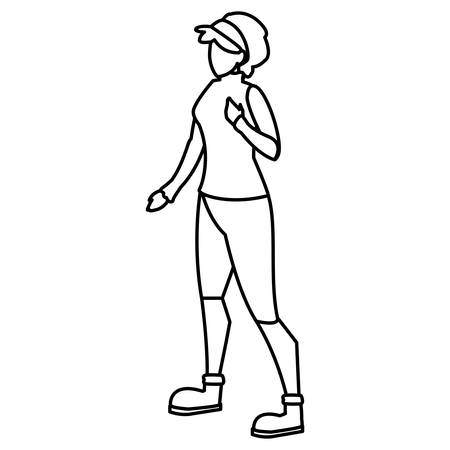 beautiful young woman character vector illustration designのイラスト素材