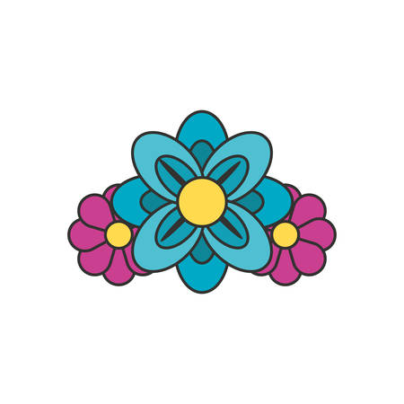 beautiful flowers naturals isolated icon vector illustration designのイラスト素材