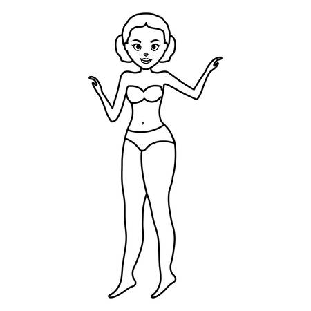 beautiful woman with swimsuit vector illustration designのイラスト素材