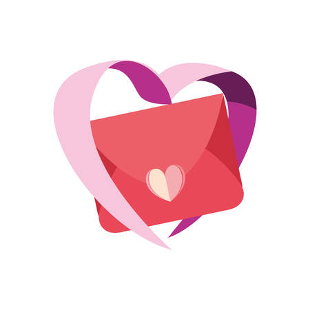 love romantic heart mail message vector illustrationのイラスト素材