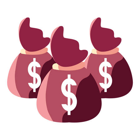 money bags bank on white background vector illustrationのイラスト素材