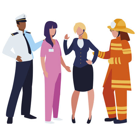 group of professional workers characters vector illustration designのイラスト素材