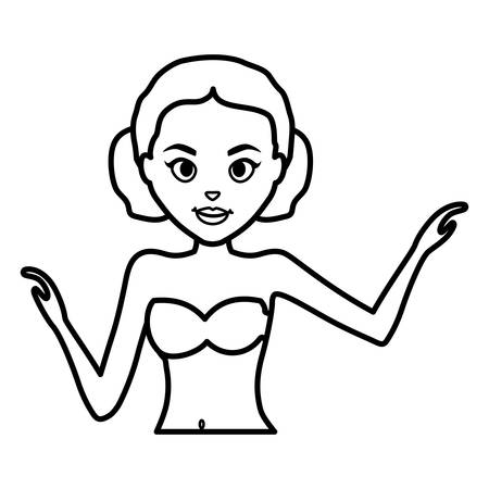 beautiful woman with swimsuit vector illustration designのイラスト素材