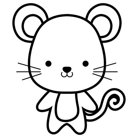 cute and little mouse character vector illustration designのイラスト素材