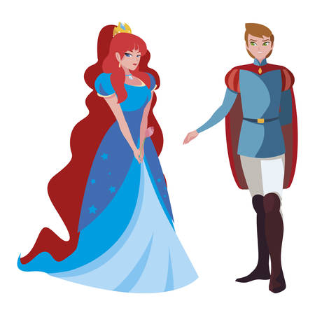 prince charming and princess of tales characters vector illustration designのイラスト素材