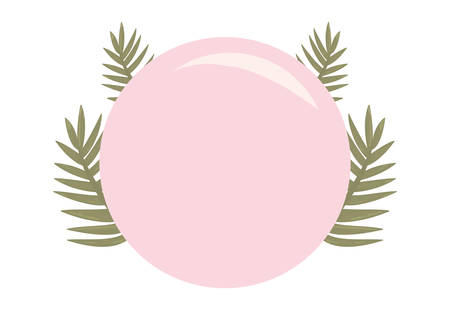 summer time badge leaves tropical template   vector illustrationのイラスト素材