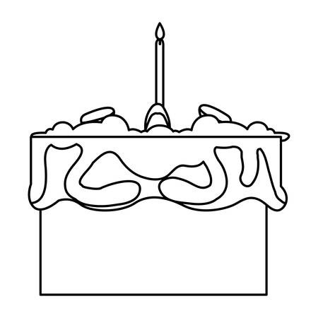 sweet cake birthday with candles vector illustration designのイラスト素材
