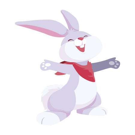 cute rabbit easter character vector illustration designのイラスト素材