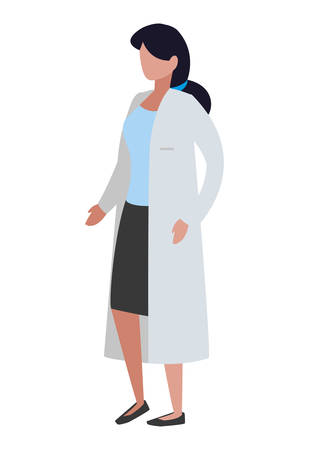 female medicine worker with uniform character vector illustration designのイラスト素材