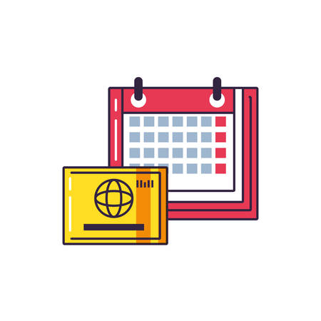 calendar reminder with credit card vector illustration designのイラスト素材