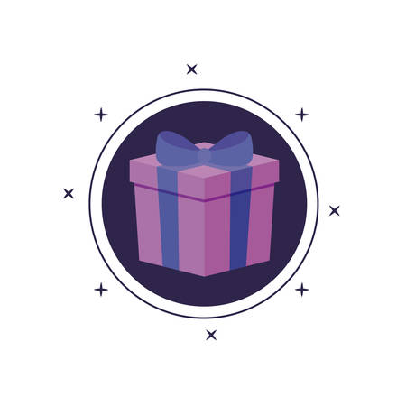 gift box present in frame circular vector illustration designのイラスト素材